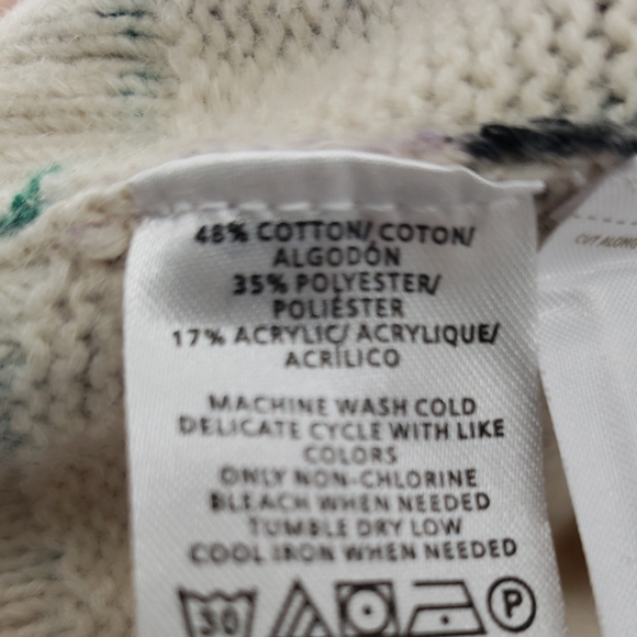 LOFT Plaid 3 Button Cardigan Size XXS Cream Green Purple - Picture 7 of 8